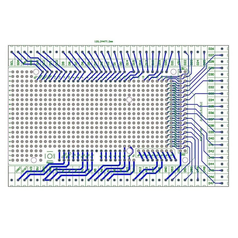 Mega 2560 R3 Prototype Screw Terminal Shield Board Kit With Pre-Soldered Headers For Easy Wire Connections And Prototyping On Arduino Mega 2560 No Soldering Needed, top view