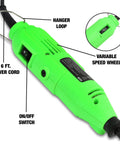 Badass Heavy Duty Corded Rotary Tool With 35 Piece Accessory Kit, Smooth Operator Multi Tool showcasing power cord and speed control.