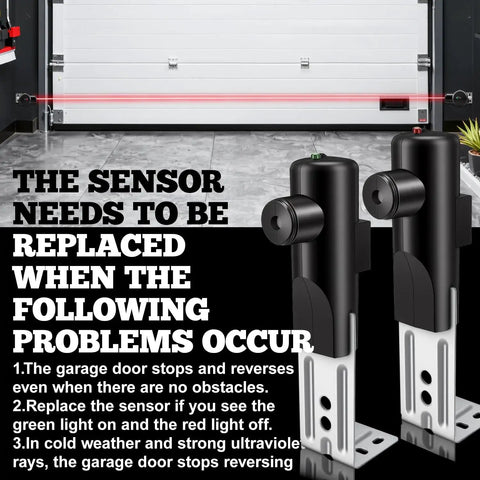 Garage Door Safety Sensor Replacement Kit For Genie And Overhead Door Openers Made After 1993 Includes Sender Receiver And Mounting Brackets For Reliable Beam Safety And No Fuss Install With Auto Reversal