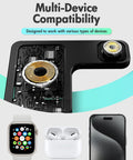 3 In 1 Wireless Charging Station For iPhone Watch And AirPods Fast Drop In Charger Stand with visible internals showing circuitry.