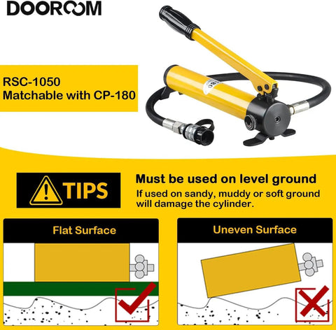 Built Rock Solid 10 Ton Hydraulic Cylinder Jack With 2 Inch Stroke Automatic Retracting Portable Power Ram For Heavy Auto Work Yellow Finish Straight Pulling Lifting Tool For Mechanic Shop Tough Jobs