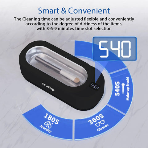 Pro Grade Ultrasonic Cleaner For Jewelry And Glasses With 48KHz Frequency 350ml Stainless Steel Tank Digital Touch Display