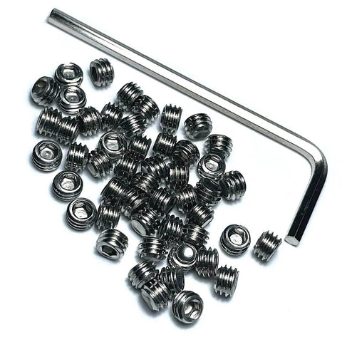 Durable 50 Piece 10-32 x 1/8 Inch Hex Socket Set Screws in 304 Stainless Steel with 3/32 Inch Allen Wrench ZDingTech Grub Screws Kit