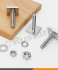 18 Piece M8 T Track Bolts Kit With Nuts And Washers 304 Stainless Steel Square T Slot Bolts For Roof Rack Bike Ski And Kayak