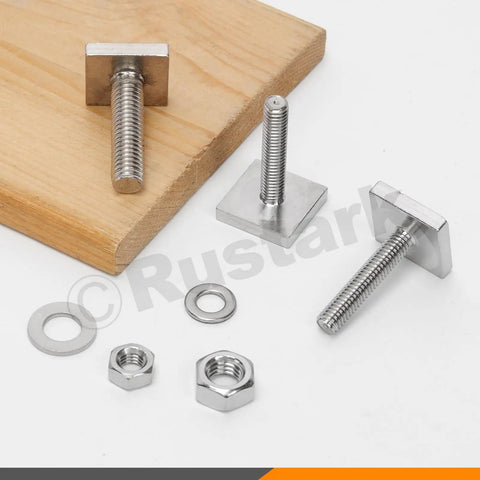 18 Piece M8 T Track Bolts Kit With Nuts And Washers 304 Stainless Steel Square T Slot Bolts For Roof Rack Bike Ski And Kayak