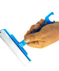 Hand holding Magnetic PPC And PPF Clip Cleat Tool For Auto Body, 6 Inch Duct Tool With 16 Gauge Jaw, blue handle