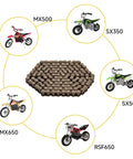Heavy Duty 132 Link 25H Drive Chain for Razor MX Series Dirt Bikes and Mini Motocross Rigs with surrounding bike models.