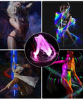 LED Fiber Optic Whip with 10 Color Modes and 360 Degree Swivel Ultimate Rave Party Light Show Prop in vivid dance scene