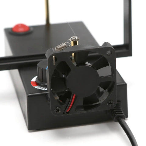 Electric Ribbon Cutter And Sealer With Adjustable Heat Range showing fan and control knob for DIY projects