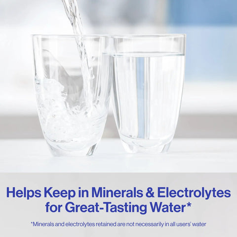 Two clear glasses filled with water, highlighting the Fridge Friendly Water Pitcher With 10 Cup Capacity, BPA Free, Includes 1 Standard Filter.