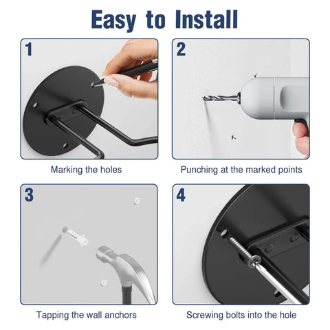 Step-by-step installation guide for Two Pack Wall Mount Basketball Racks Black Space Saving Ball Holder For Home Gym Or Bedroom Decor