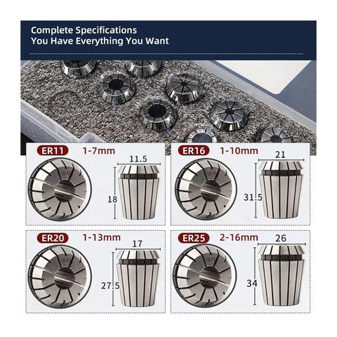 High Precision Spring Collet Set AA Grade ER16 For CNC Engraving Milling Machine Tool Holder Chuck Gripper, detailed specifications.