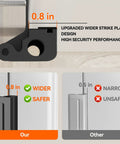Heavy Duty Door Reinforcement Lock For Front And Inward Swing Doors With 1200Lb Ultra Strength And Wider Strike Plate comparison