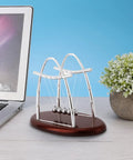Newton Cradle Desk Toy With Classic Pendulums And Gentle Clinking A Cool Educational Physics Demonstration For Your Home Office Decor