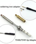 Heat Set Insert Tool Kit With Brass Knurled Nut Adapters For Pine64 TS100 TS101 936 Soldering Iron shown with adapters