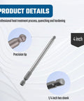 Beefy Ball End Hex Key Set With Magnetic Bits 5 Pcs Metric Allen Wrenches 2.5mm 3mm 4mm 5mm 6mm, precision tip, 1/4 inch shank