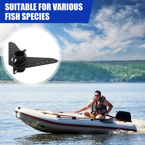 Two Piece Steering Triangle Mounting Bracket Kit For NK 180S Brushless Kayak Motor Replacement Parts with kayaker in water