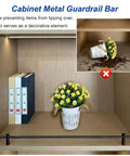Heavy Duty Aluminum Shelf Rail System Built Tough As Nails With Six Pack Gallery Brackets seen securing items on wooden shelf