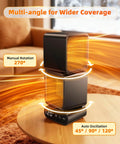 Dual Head Space Heater With Remote For Fast Cozy Heat Portable Indoor Electric Heater With Thermostat on wooden table