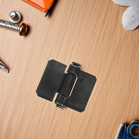 Beefy Heavy Duty Spring Hinges for Doors, Detachable Iron Hinges on wooden surface with thickened weld design.