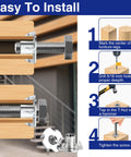 Installation guide for 50 Pack 5/16-18 T Nuts For Wood Zinc Plated Carbon Steel 4 Prong Tee Nuts with step-by-step instructions.