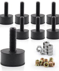 Heavy Duty Rubber Furniture Levelers Give Boss Grade Stability On Hardwood Tile Floors Comes With Eight 516 Inch 18 Thread Adapters and hardware.