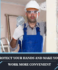 Worker in safety gear wearing 100 Pairs Cotton Liner Gloves For Work And BBQ Roping in construction setting
