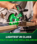 Go To 18V MultiVolt Cordless Circular Saw With 7 1/4 Inch Blade cutting wood on workbench