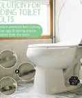 Decorative Paw Print Toilet Bolt Caps Black 2 Pack cute bathroom screw covers under toilet for fresh home makeover.