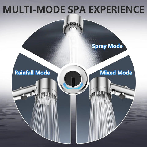 Filtered Handheld Shower Head With High Pressure Spray And Multiple Modes Power Wash For Hard Water Filter With On Off Switch