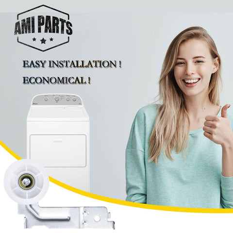 Single dryer idler pulley assembly with upgraded dual sealed ball bearings, replaces PD00032419 DC96-00882B 1-year QA.