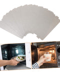12 Pieces Microwave Mica Sheets For Easy Cut To Fit High Temperature Insulation And Waveguide Covers displayed with microwave use examples