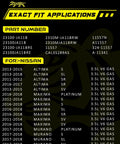 Exact fit applications for Upgraded 3.5L V6 Alternator For Nissan Maxima Altima Murano 2011-2018, showing part numbers.