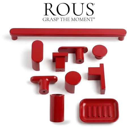 Hella Sleek Oval Cabinet Knobs Made From Solid Aluminum With A Top Shelf Matte Red Finish For Modern Kitchen And Bathroom Drawers