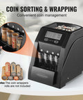 Coin Sorter And Counter Machine For Pennies Nickels Dimes Quarters With LCD Display Fast Sorting Up To 230 Coins Per Minute
