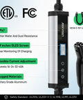 Tesla Level 2 EV Charger 9.6 kW 40A 240V with NEMA 14-50 plug, OLED screen and flexible current adjustment, ETL and FCC certified