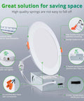 Slick Twenty Pack 6 Inch Ultra Thin Recessed LED Downlights With Junction Box 3CCT Adjustable 3000K 4000K 5000K showcased features