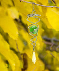 Stainless Steel Wind Spinner Tail Gazing Ball Stabilizers For Indoor And Outdoor Decor With Hanging Swivel Hook Glass Ball Accent Weatherproof Garden Ornament Kit To Elevate Patio And Yard Vibes, green glass ball