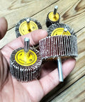 10 Piece One Quarter Inch Abrasive Flap Wheel Sander Set With Aluminum Oxide Flap Wheels for Rotary Tools 40mm in hand