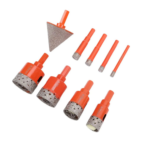 Durable Carbon Steel Marble Hole Saw Kit For Efficient Ceramic Glass Tile Drilling And Home Renovation Projects Featuring Heat Dissipation And Cool Sponge Design, 20-55mm set