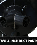 Heavy Duty Shop Dust Collector 1-1/2 Hp Dual Voltage Motor Powers 1100 Cfm Sawdust Hog Action showing two 4-inch dust ports.