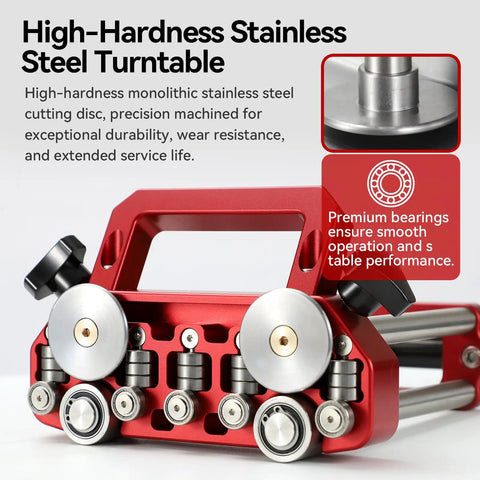 High-hardness stainless steel turntable with premium bearings for durability and smooth operation