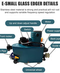 Handheld Glass Edge Polishing Grinder, Portable Electric Glass Beveling Machine, 8000 RPM, 8 Diamond Wheels, labeled parts view