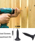 Premium Six By Five Eighths Inch Wood Screws 100 Pack Flat Head Phillips Self Tapping Drywall Fasteners Tough As Nails Carbon Steel Galvanized Finish for use with power drill on wood.