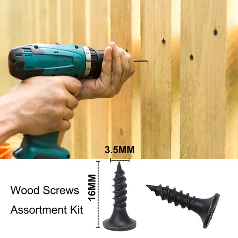 Premium Six By Five Eighths Inch Wood Screws 100 Pack Flat Head Phillips Self Tapping Drywall Fasteners Tough As Nails Carbon Steel Galvanized Finish for use with power drill on wood.