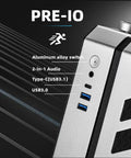 Portable Compact ATX E-ATX Gaming PC Case Silver Built For Gamers On The Go, Modular Layout For ATX E-ATX Boards, Holds 360mm Radiators, 420mm GPUs, 220mm PSUs, 165mm Towers, Multi Zone Fans For Serious Chill, silver front I/O