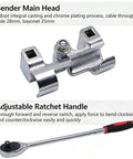 Close-up of Pro Level Manual Wire Bender Kit Straight Up Heavy Duty No Sweat 0 To 90 Degree Adjustable Cable Shaper head.