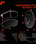 Detailed dimensions of Heavy Duty Front Brake Rotors And Top Shelf Ceramic Pads Set For Jeep Compass Cherokee And Mitsubishi Outlander Lancer 11 57 Inch 294Mm.