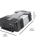Rock Solid 1000W Car Power Inverter That Powers Your Rig On The Go By Converting 12V To 110V Ac with dual AC sockets and USB port.