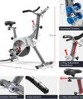Prime Magnetic Belt Drive Indoor Stationary Cycling Bike With Bluetooth App Connectivity And Two Stage Transmission System, side view